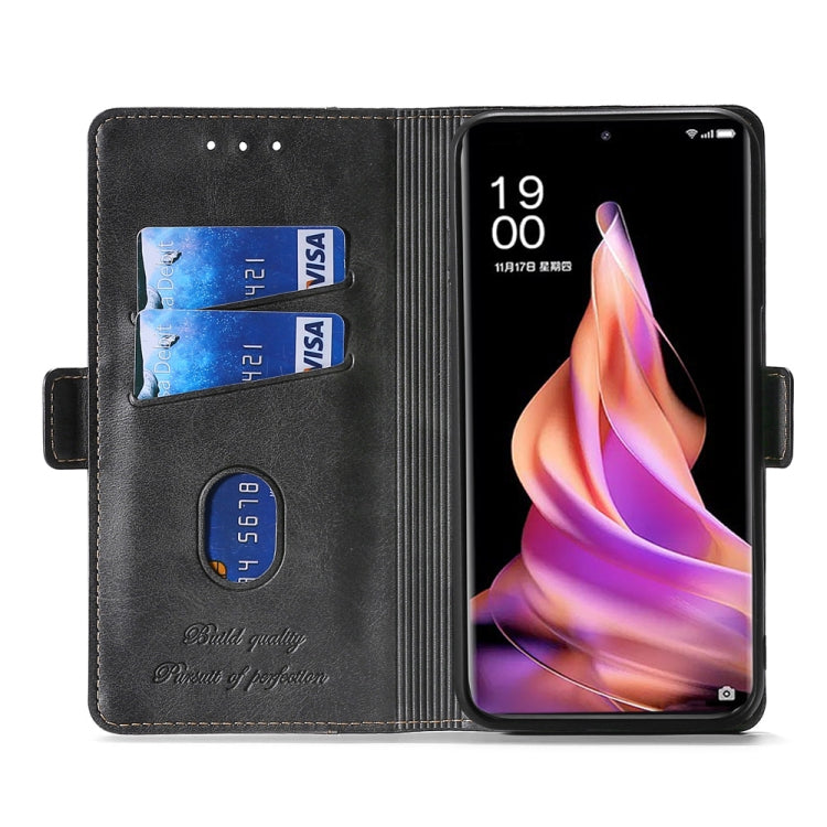 Contrast Color Side Buckle Leather Phone Case, For vivo X90 Pro 5G