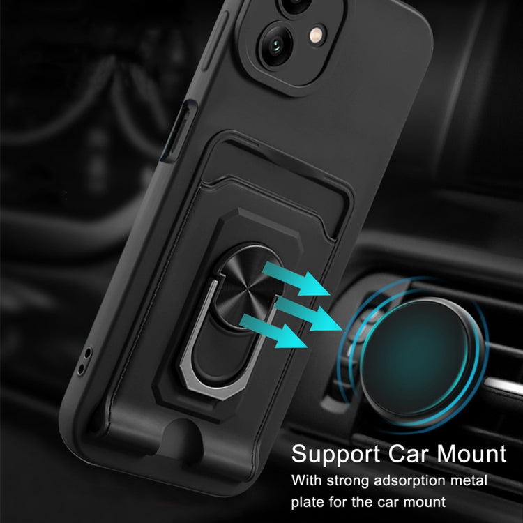 Ring Kickstand Card Wallet TPU Phone Case with Lanyard, For Samsung Galaxy A04 / M13 5G, For Xiaomi Redmi A1+