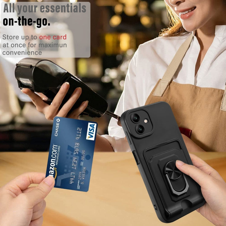 Ring Kickstand Card Wallet TPU Phone Case with Lanyard, For Samsung Galaxy A04 / M13 5G, For Xiaomi Redmi A1+