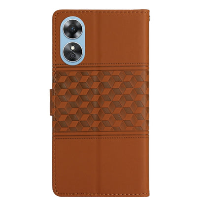 Diamond Embossed Skin Feel Leather Phone Case with Lanyard, For OPPO A17, For OPPO A57 2022, For OPPO A74 / A54 / A93, For OPPO A76 / A36 / A96