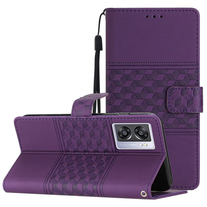 Diamond Embossed Skin Feel Leather Phone Case with Lanyard, For OPPO A17, For OPPO A57 2022, For OPPO A74 / A54 / A93, For OPPO A76 / A36 / A96