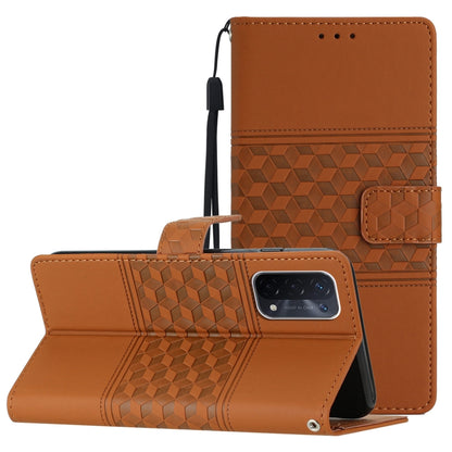 Diamond Embossed Skin Feel Leather Phone Case with Lanyard, For OPPO A17, For OPPO A57 2022, For OPPO A74 / A54 / A93, For OPPO A76 / A36 / A96