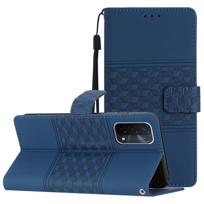Diamond Embossed Skin Feel Leather Phone Case with Lanyard, For OPPO A17, For OPPO A57 2022, For OPPO A74 / A54 / A93, For OPPO A76 / A36 / A96