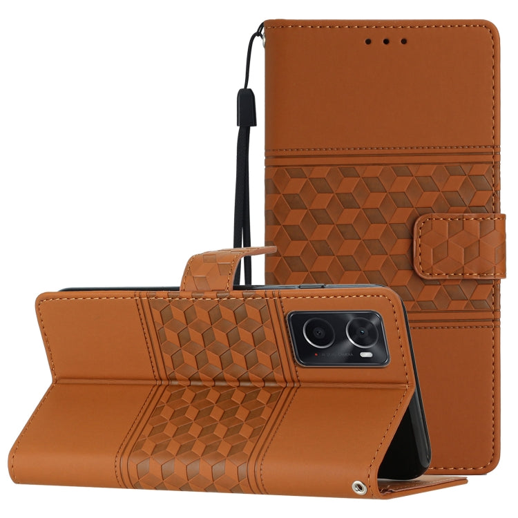 Diamond Embossed Skin Feel Leather Phone Case with Lanyard, For OPPO A17, For OPPO A57 2022, For OPPO A74 / A54 / A93, For OPPO A76 / A36 / A96