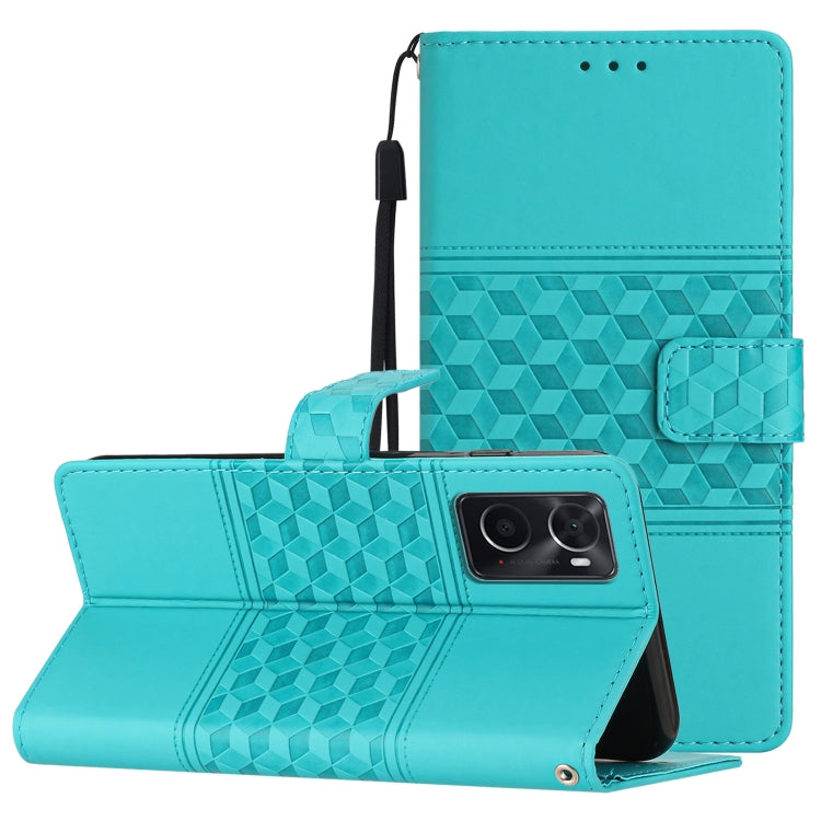 Diamond Embossed Skin Feel Leather Phone Case with Lanyard, For OPPO A17, For OPPO A57 2022, For OPPO A74 / A54 / A93, For OPPO A76 / A36 / A96