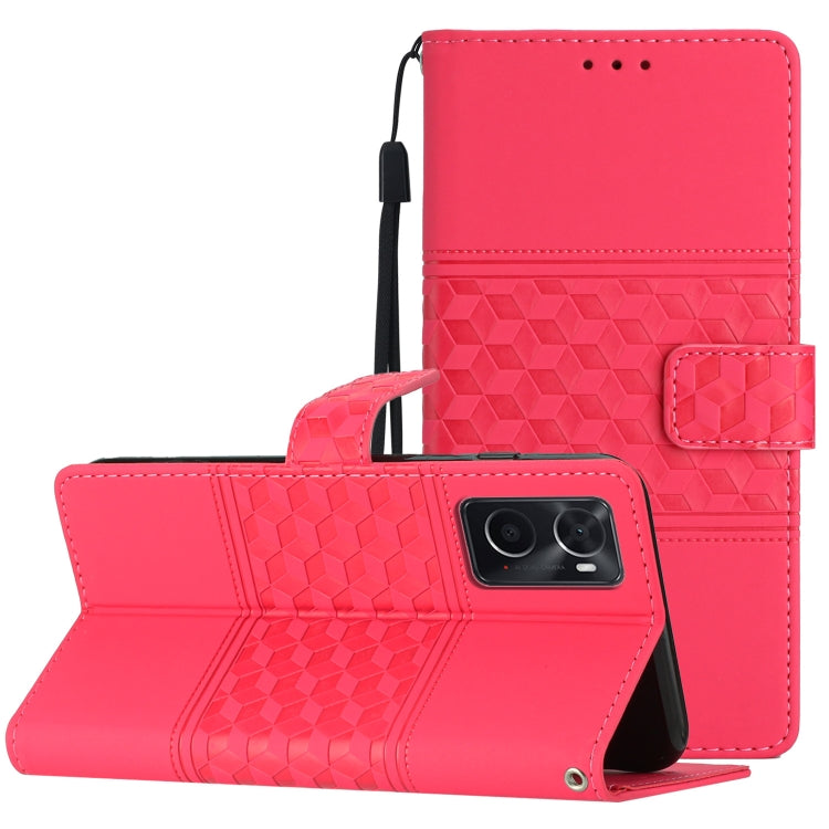 Diamond Embossed Skin Feel Leather Phone Case with Lanyard, For OPPO A17, For OPPO A57 2022, For OPPO A74 / A54 / A93, For OPPO A76 / A36 / A96