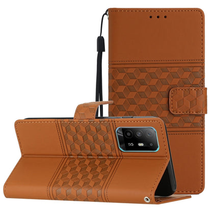 Diamond Embossed Skin Feel Leather Phone Case with Lanyard, For OPPO A94 5G, For OPPO Find X5, For OPPO Find X5 Lite, For OPPO Find X5 Pro