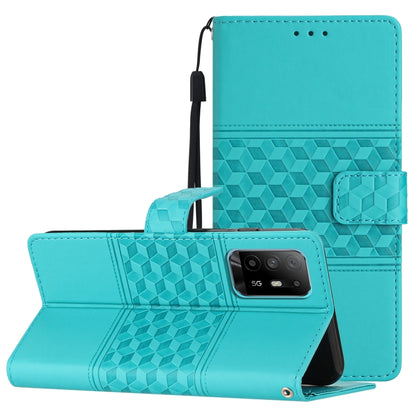 Diamond Embossed Skin Feel Leather Phone Case with Lanyard, For OPPO A94 5G, For OPPO Find X5, For OPPO Find X5 Lite, For OPPO Find X5 Pro