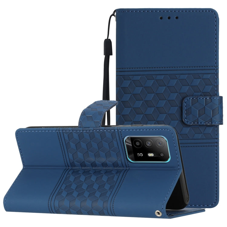 Diamond Embossed Skin Feel Leather Phone Case with Lanyard, For OPPO A94 5G, For OPPO Find X5, For OPPO Find X5 Lite, For OPPO Find X5 Pro