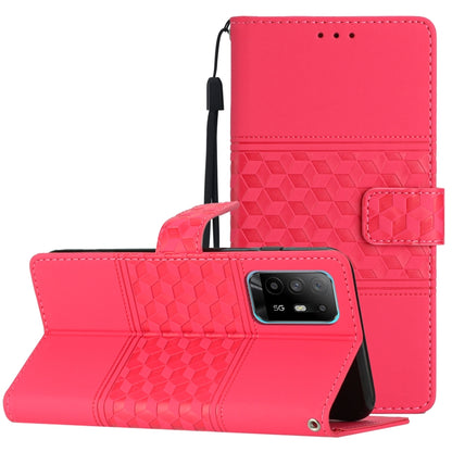 Diamond Embossed Skin Feel Leather Phone Case with Lanyard, For OPPO A94 5G, For OPPO Find X5, For OPPO Find X5 Lite, For OPPO Find X5 Pro