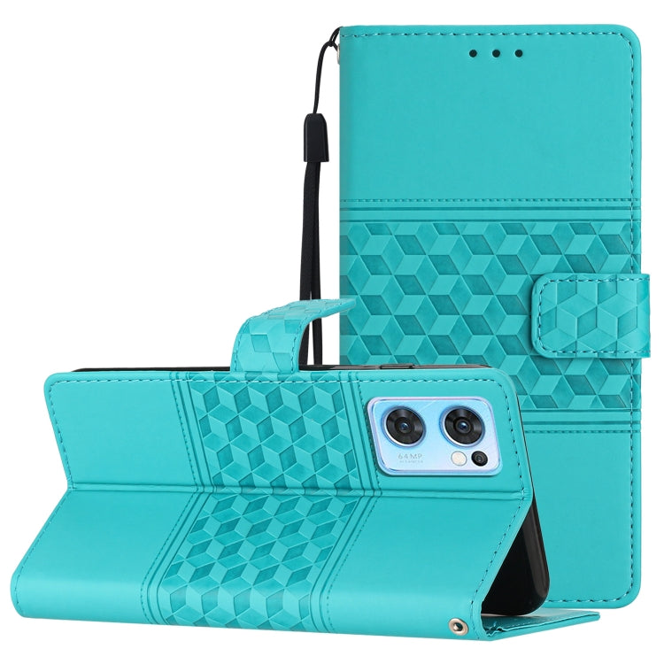 Diamond Embossed Skin Feel Leather Phone Case with Lanyard, For OPPO A94 5G, For OPPO Find X5, For OPPO Find X5 Lite, For OPPO Find X5 Pro
