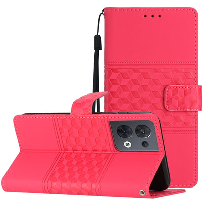 Diamond Embossed Skin Feel Leather Phone Case with Lanyard, For OPPO Reno8 5G, For OPPO Reno8 Lite 5G, For OPPO Reno8 Pro 5G