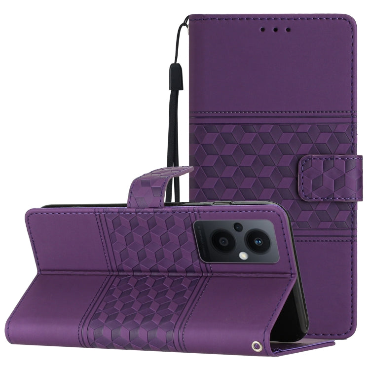 Diamond Embossed Skin Feel Leather Phone Case with Lanyard, For OPPO Reno8 5G, For OPPO Reno8 Lite 5G, For OPPO Reno8 Pro 5G