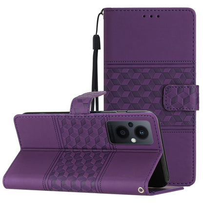 Diamond Embossed Skin Feel Leather Phone Case with Lanyard, For OPPO Reno8 5G, For OPPO Reno8 Lite 5G, For OPPO Reno8 Pro 5G