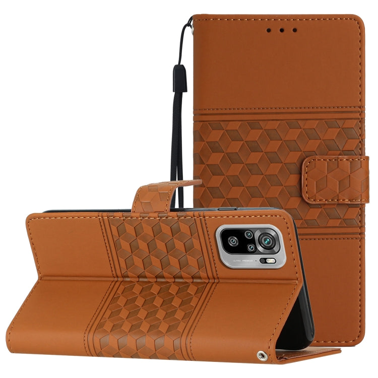 Diamond Embossed Skin Feel Leather Phone Case with Lanyard, For Xiaomi Redmi Note 8T, For Xiaomi Redmi Note 10 / Note 10S, For Xiaomi Redmi Note 10 5G, For Xiaomi Redmi Note 10 Pro / 10 Pro Max