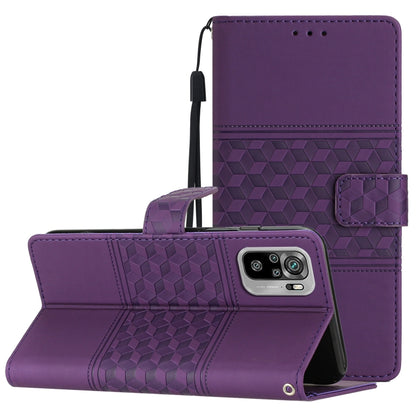 Diamond Embossed Skin Feel Leather Phone Case with Lanyard, For Xiaomi Redmi Note 8T, For Xiaomi Redmi Note 10 / Note 10S, For Xiaomi Redmi Note 10 5G, For Xiaomi Redmi Note 10 Pro / 10 Pro Max