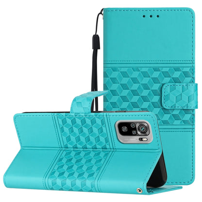 Diamond Embossed Skin Feel Leather Phone Case with Lanyard, For Xiaomi Redmi Note 8T, For Xiaomi Redmi Note 10 / Note 10S, For Xiaomi Redmi Note 10 5G, For Xiaomi Redmi Note 10 Pro / 10 Pro Max