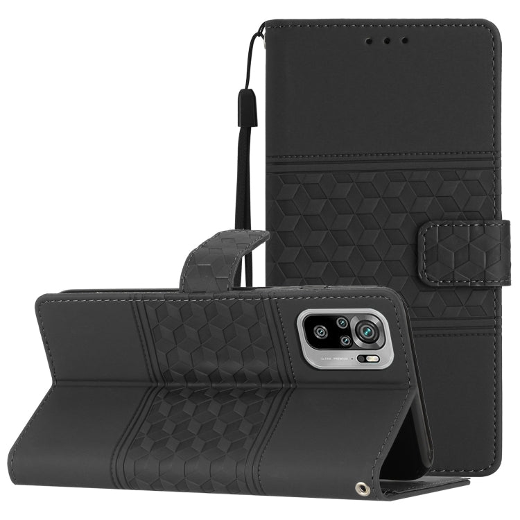 Diamond Embossed Skin Feel Leather Phone Case with Lanyard, For Xiaomi Redmi Note 8T, For Xiaomi Redmi Note 10 / Note 10S, For Xiaomi Redmi Note 10 5G, For Xiaomi Redmi Note 10 Pro / 10 Pro Max