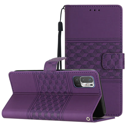 Diamond Embossed Skin Feel Leather Phone Case with Lanyard, For Xiaomi Redmi Note 8T, For Xiaomi Redmi Note 10 / Note 10S, For Xiaomi Redmi Note 10 5G, For Xiaomi Redmi Note 10 Pro / 10 Pro Max