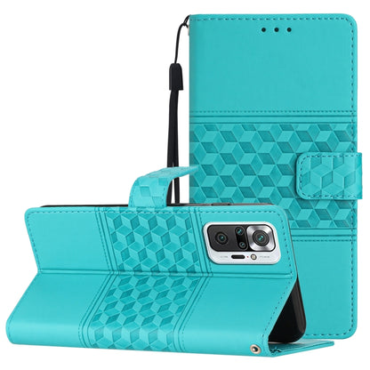 Diamond Embossed Skin Feel Leather Phone Case with Lanyard, For Xiaomi Redmi Note 8T, For Xiaomi Redmi Note 10 / Note 10S, For Xiaomi Redmi Note 10 5G, For Xiaomi Redmi Note 10 Pro / 10 Pro Max
