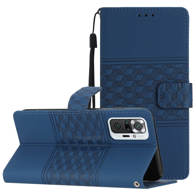 Diamond Embossed Skin Feel Leather Phone Case with Lanyard, For Xiaomi Redmi Note 8T, For Xiaomi Redmi Note 10 / Note 10S, For Xiaomi Redmi Note 10 5G, For Xiaomi Redmi Note 10 Pro / 10 Pro Max