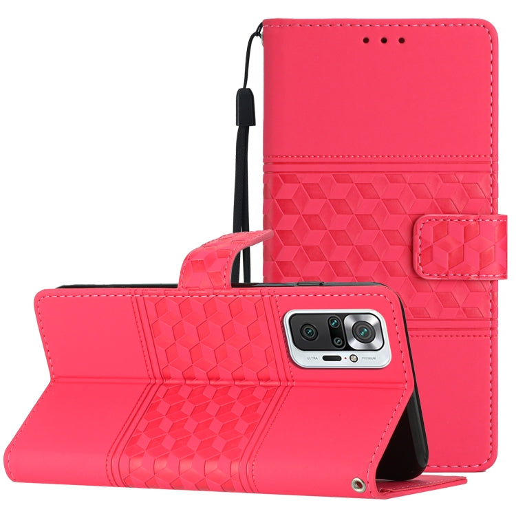 Diamond Embossed Skin Feel Leather Phone Case with Lanyard, For Xiaomi Redmi Note 8T, For Xiaomi Redmi Note 10 / Note 10S, For Xiaomi Redmi Note 10 5G, For Xiaomi Redmi Note 10 Pro / 10 Pro Max