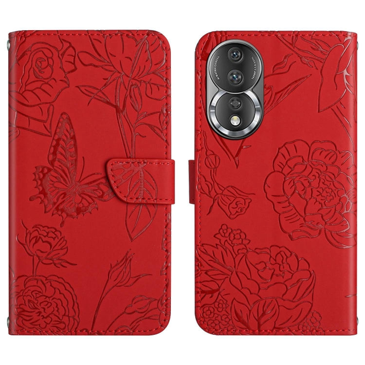 HT03 Skin Feel Butterfly Embossed Flip Leather Phone Case, For Honor 80, For Honor 80 Pro, For Honor 80 SE, For Motorola Moto G Play 2023