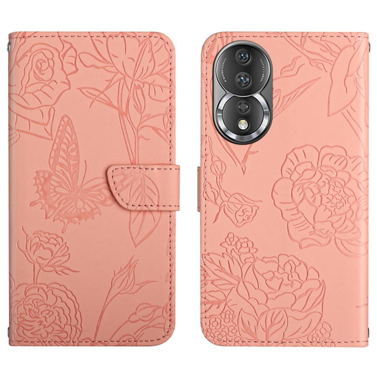 HT03 Skin Feel Butterfly Embossed Flip Leather Phone Case, For Honor 80, For Honor 80 Pro, For Honor 80 SE, For Motorola Moto G Play 2023