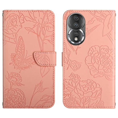 HT03 Skin Feel Butterfly Embossed Flip Leather Phone Case, For Honor 80, For Honor 80 Pro, For Honor 80 SE, For Motorola Moto G Play 2023