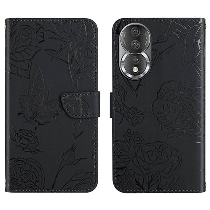 HT03 Skin Feel Butterfly Embossed Flip Leather Phone Case, For Honor 80, For Honor 80 Pro, For Honor 80 SE, For Motorola Moto G Play 2023