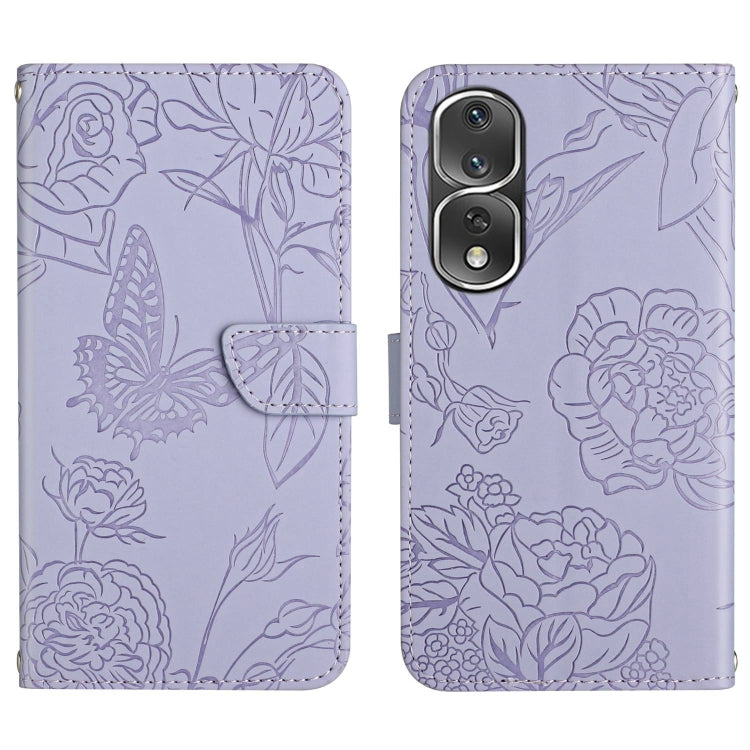 HT03 Skin Feel Butterfly Embossed Flip Leather Phone Case, For Honor 80, For Honor 80 Pro, For Honor 80 SE, For Motorola Moto G Play 2023