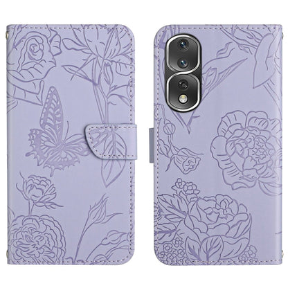HT03 Skin Feel Butterfly Embossed Flip Leather Phone Case, For Honor 80, For Honor 80 Pro, For Honor 80 SE, For Motorola Moto G Play 2023