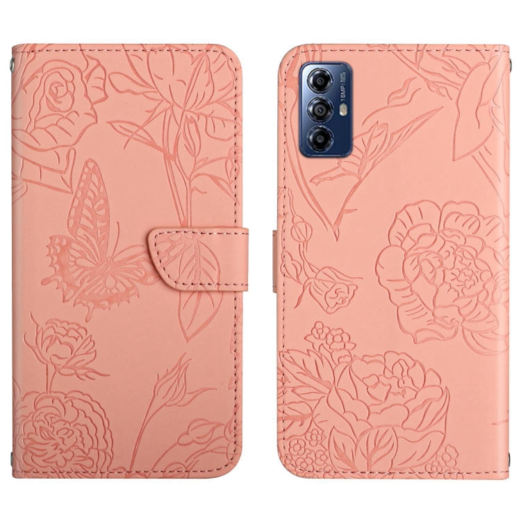 HT03 Skin Feel Butterfly Embossed Flip Leather Phone Case, For Honor 80, For Honor 80 Pro, For Honor 80 SE, For Motorola Moto G Play 2023