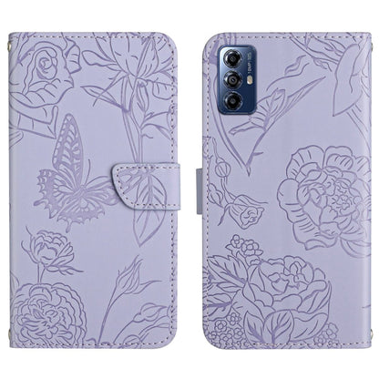 HT03 Skin Feel Butterfly Embossed Flip Leather Phone Case, For Honor 80, For Honor 80 Pro, For Honor 80 SE, For Motorola Moto G Play 2023