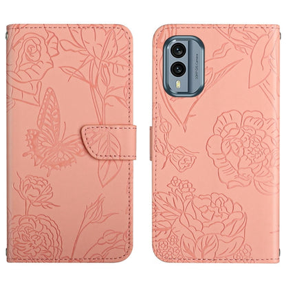 HT03 Skin Feel Butterfly Embossed Flip Leather Phone Case, For Nokia X30, For OPPO Reno9 / Reno9 Pro, For OPPO Reno9 Pro+, For Xiaomi 13