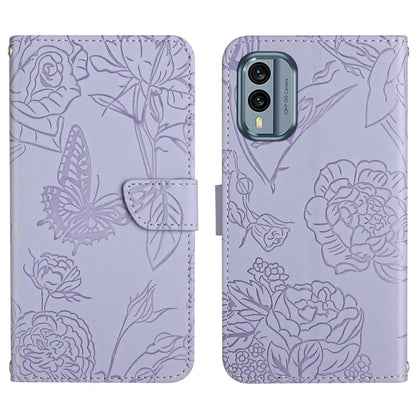 HT03 Skin Feel Butterfly Embossed Flip Leather Phone Case, For Nokia X30, For OPPO Reno9 / Reno9 Pro, For OPPO Reno9 Pro+, For Xiaomi 13