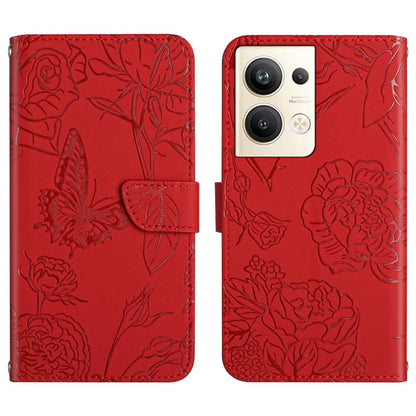 HT03 Skin Feel Butterfly Embossed Flip Leather Phone Case, For Nokia X30, For OPPO Reno9 / Reno9 Pro, For OPPO Reno9 Pro+, For Xiaomi 13