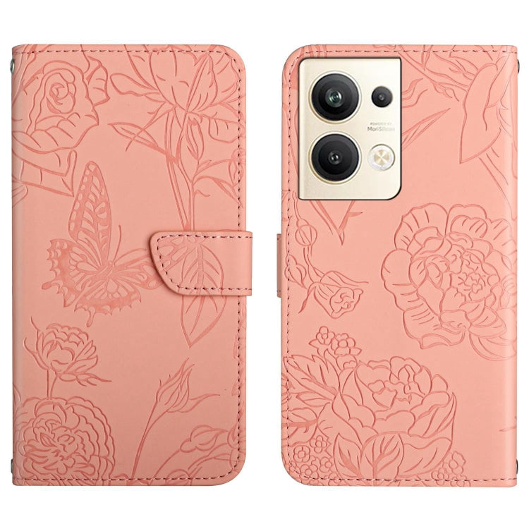 HT03 Skin Feel Butterfly Embossed Flip Leather Phone Case, For Nokia X30, For OPPO Reno9 / Reno9 Pro, For OPPO Reno9 Pro+, For Xiaomi 13