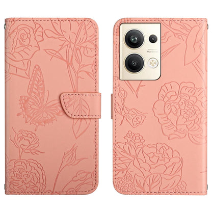 HT03 Skin Feel Butterfly Embossed Flip Leather Phone Case, For Nokia X30, For OPPO Reno9 / Reno9 Pro, For OPPO Reno9 Pro+, For Xiaomi 13