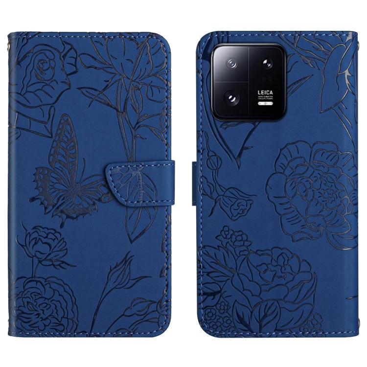 HT03 Skin Feel Butterfly Embossed Flip Leather Phone Case, For Nokia X30, For OPPO Reno9 / Reno9 Pro, For OPPO Reno9 Pro+, For Xiaomi 13