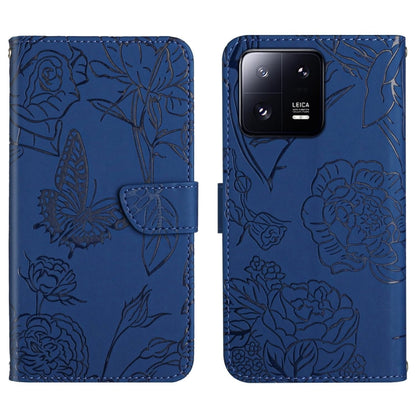 HT03 Skin Feel Butterfly Embossed Flip Leather Phone Case, For Nokia X30, For OPPO Reno9 / Reno9 Pro, For OPPO Reno9 Pro+, For Xiaomi 13