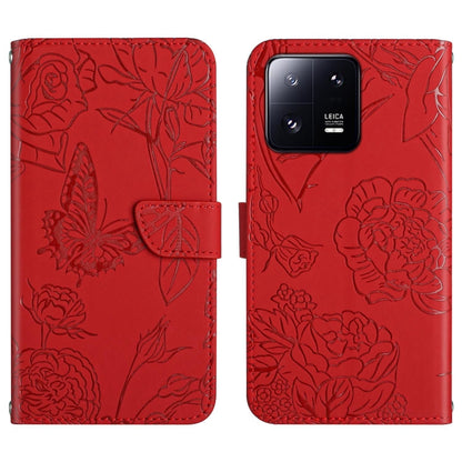 HT03 Skin Feel Butterfly Embossed Flip Leather Phone Case, For Xiaomi 13 Pro, For Samsung Galaxy A34 5G