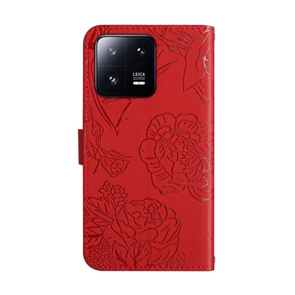 HT03 Skin Feel Butterfly Embossed Flip Leather Phone Case, For Xiaomi 13 Pro, For Samsung Galaxy A34 5G