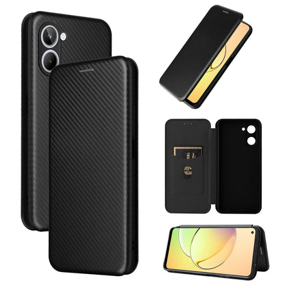 Carbon Fiber Texture Flip Leather Phone Case, For OPPO A58 5G, For Realme 10 4G, For Realme 10 Pro, For Realme GT Neo 3T / GT Neo2 5G