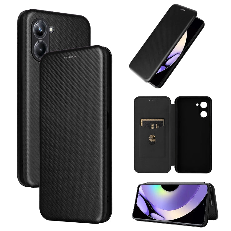 Carbon Fiber Texture Flip Leather Phone Case, For OPPO A58 5G, For Realme 10 4G, For Realme 10 Pro, For Realme GT Neo 3T / GT Neo2 5G