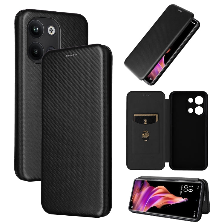 Carbon Fiber Texture Flip Leather Phone Case, For OPPO Reno9 / Reno9 Pro 5G, For TCL 40 R 5G, For TCL 40SE, For TCL 405