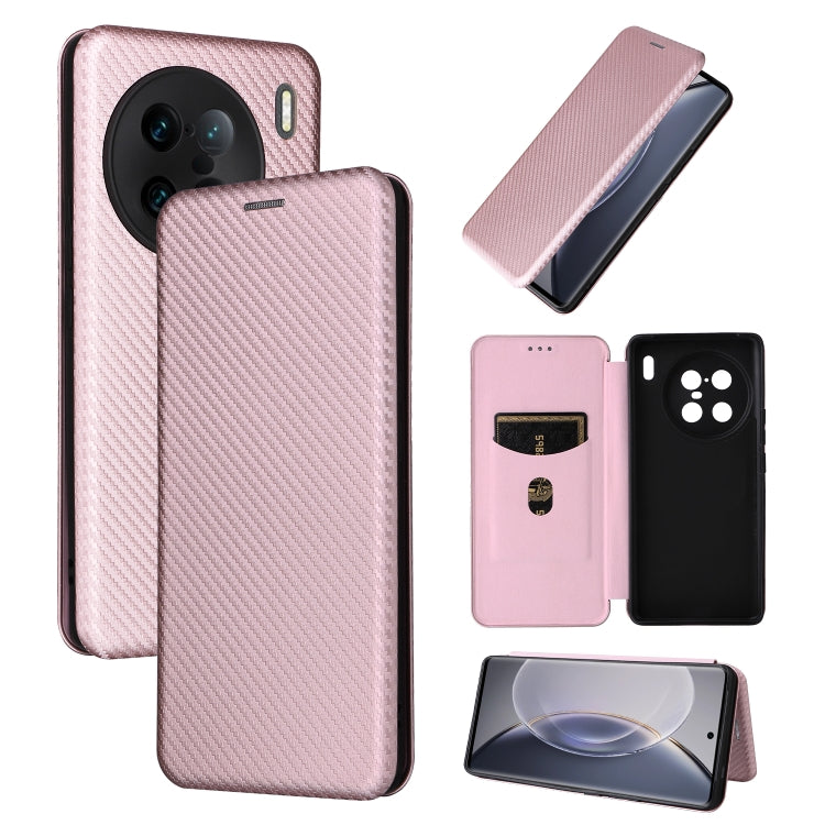 Carbon Fiber Texture Flip Leather Phone Case, For vivo X80 Pro 5G, For vivo X90 Pro+ 5G, For Fujitsu Arrows N F-51C, For Google Pixel 7a