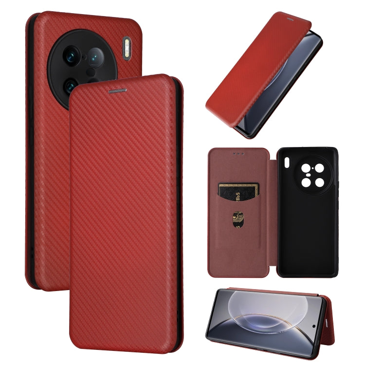 Carbon Fiber Texture Flip Leather Phone Case, For vivo X80 Pro 5G, For vivo X90 Pro+ 5G, For Fujitsu Arrows N F-51C, For Google Pixel 7a