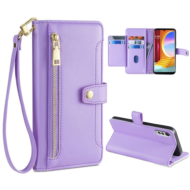 Sheep Texture Cross-body Zipper Wallet Leather Phone Case, For LG Velvet, For Motorola Edge, For Motorola Moto G72 4G, For Motorola Edge X30