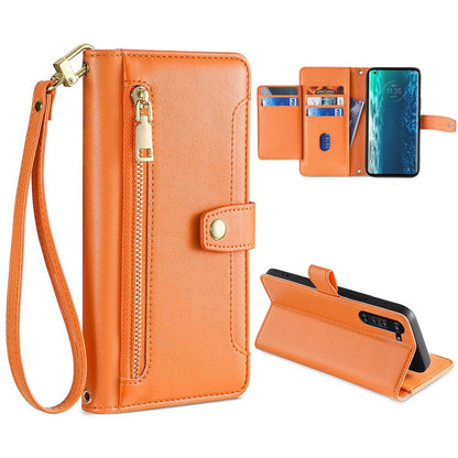 Sheep Texture Cross-body Zipper Wallet Leather Phone Case, For LG Velvet, For Motorola Edge, For Motorola Moto G72 4G, For Motorola Edge X30